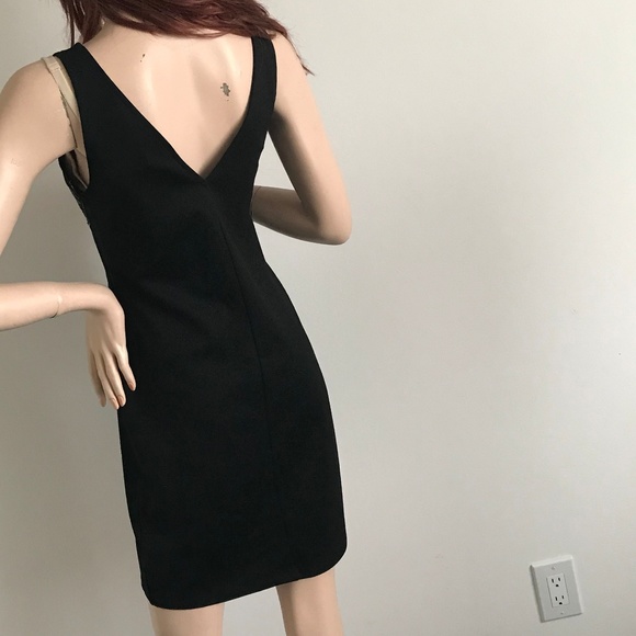 Topshop Black LBD Trompe-loeil Dress!white NWT 468 - Picture 8 of 8